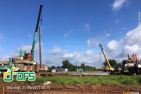DFS Breaks Ground on Large-Scale Pile Driving for the Tra Vinh Solid Waste Treatment Plant Project